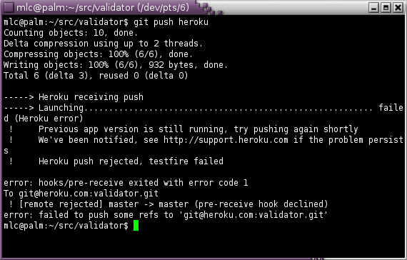 Heroku error message